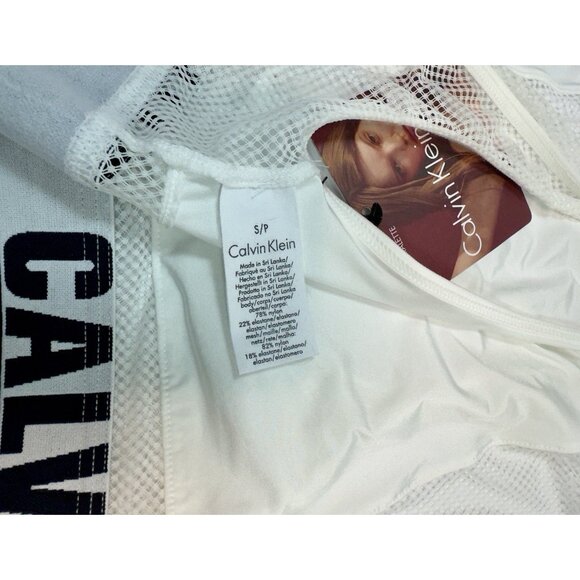 Set Of 2 Calvin Klein Unlined Bralette Mesh White Size Small Petite NWT - Picture 5 of 6